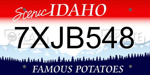 7XJB548 Idaho License Plate