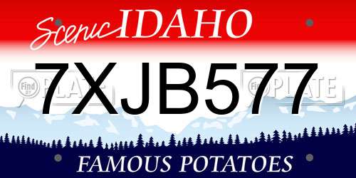 7XJB577 Idaho License Plate