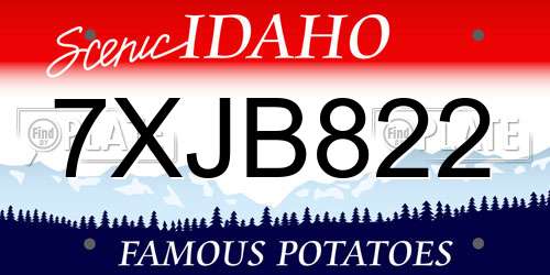 7XJB822 Idaho License Plate