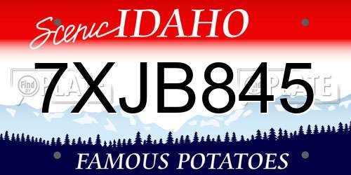 7XJB845 Idaho License Plate