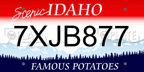 7XJB877 Idaho License Plate