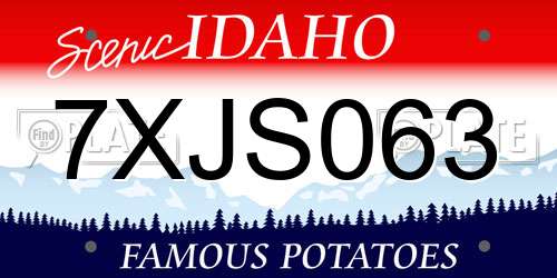 7XJS063 Idaho License Plate