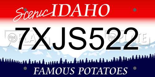 7XJS522 Idaho License Plate