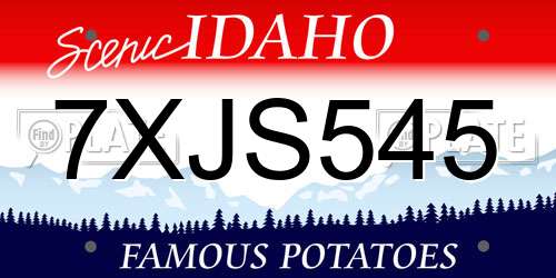 7XJS545 Idaho License Plate
