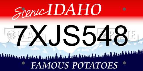 7XJS548 Idaho License Plate