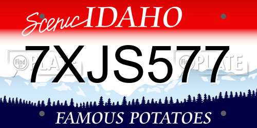 7XJS577 Idaho License Plate