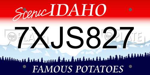 7XJS827 Idaho License Plate