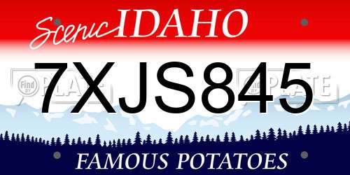 7XJS845 Idaho License Plate