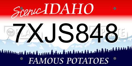 7XJS848 Idaho License Plate