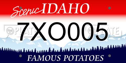 7XO005 Idaho License Plate