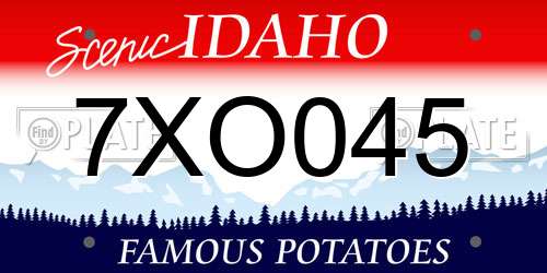7XO045 Idaho License Plate
