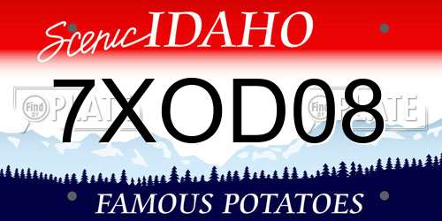 7XOD08 Idaho License Plate