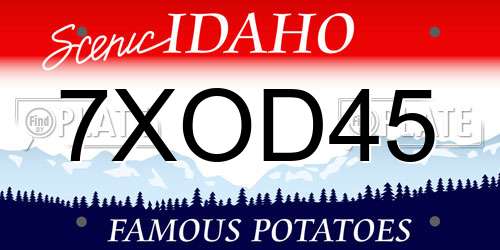 7XOD45 Idaho License Plate