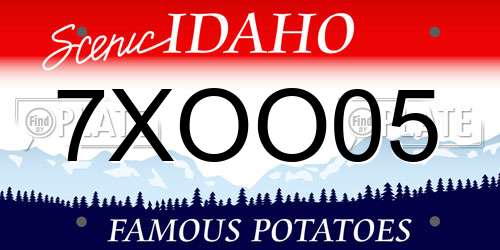 7XOO05 Idaho License Plate
