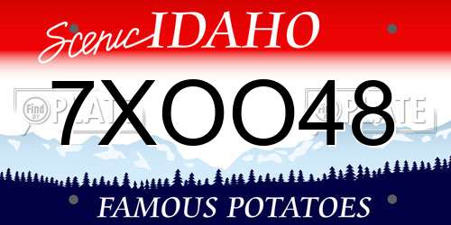 7XOO48 Idaho License Plate