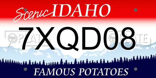 7XQD08 Idaho License Plate