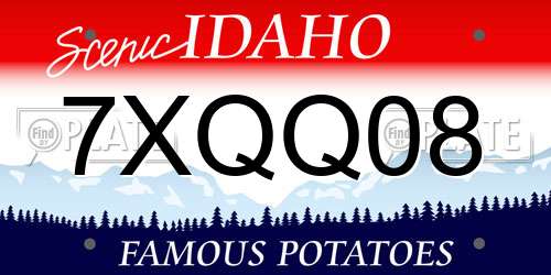 7XQQ08 Idaho License Plate