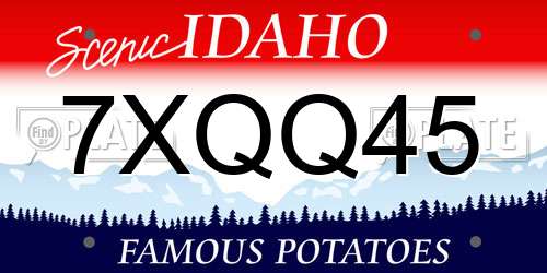 7XQQ45 Idaho License Plate