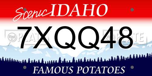 7XQQ48 Idaho License Plate