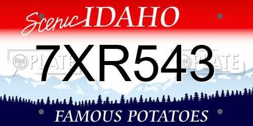 7XR543 Idaho License Plate