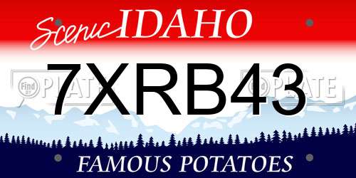 7XRB43 Idaho License Plate