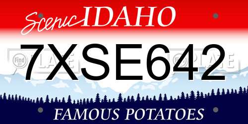 7XSE642 Idaho License Plate