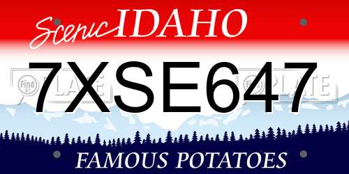 7XSE647 Idaho License Plate