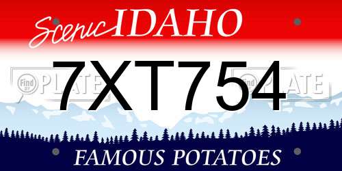 7XT754 Idaho License Plate