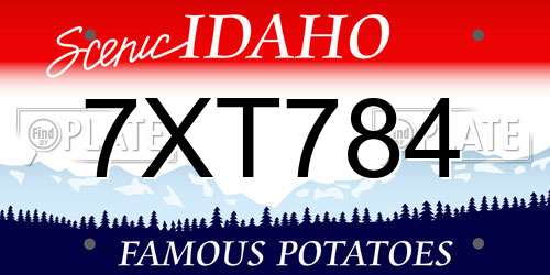 7XT784 Idaho License Plate