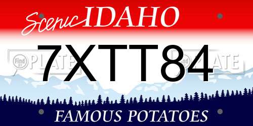 7XTT84 Idaho License Plate