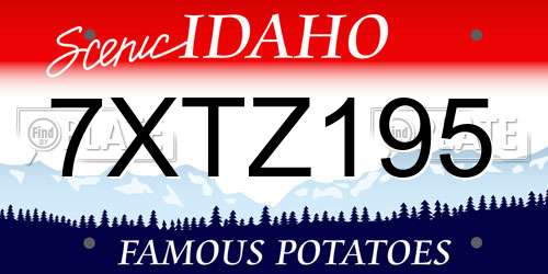 7XTZ195 Idaho License Plate