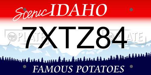 7XTZ84 Idaho License Plate