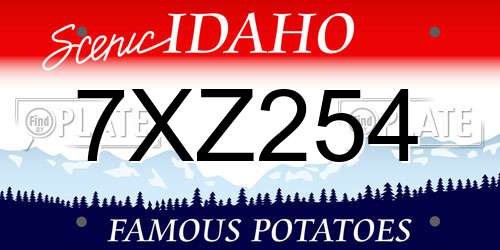 7XZ254 Idaho License Plate