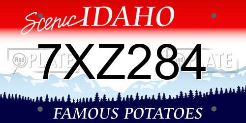 7XZ284 Idaho License Plate