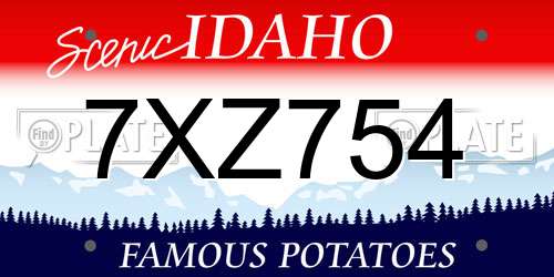7XZ754 Idaho License Plate