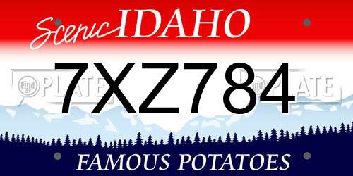 7XZ784 Idaho License Plate