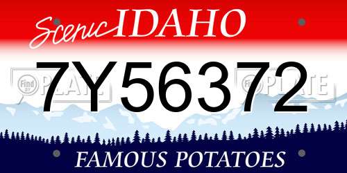 7Y56372 Idaho License Plate