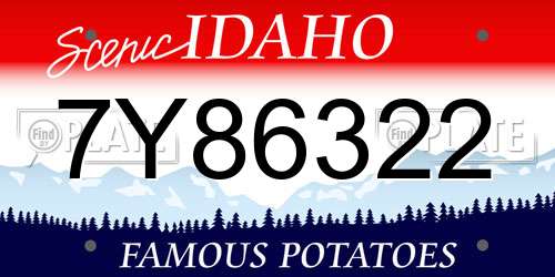 7Y86322 Idaho License Plate
