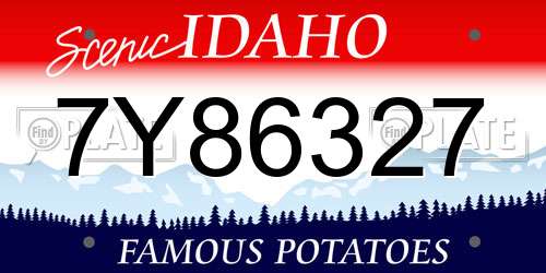 7Y86327 Idaho License Plate