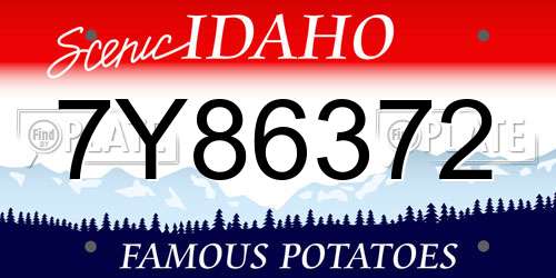 7Y86372 Idaho License Plate