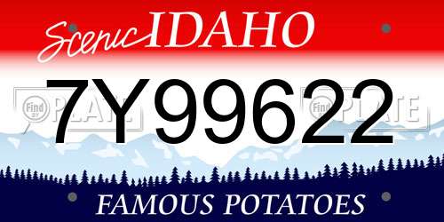 7Y99622 Idaho License Plate