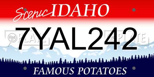 7YAL242 Idaho License Plate