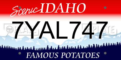 7YAL747 Idaho License Plate
