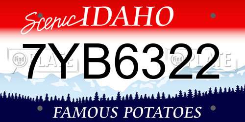 7YB6322 Idaho License Plate