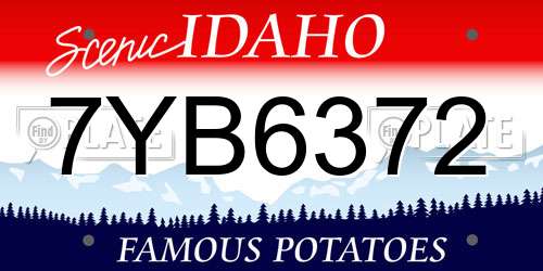 7YB6372 Idaho License Plate