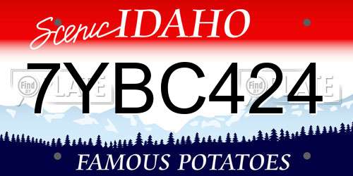 7YBC424 Idaho License Plate
