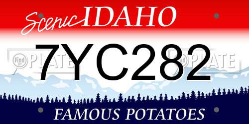 7YC282 Idaho License Plate