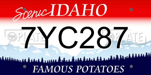 7YC287 Idaho License Plate