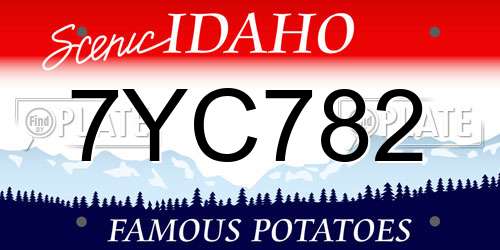 7YC782 Idaho License Plate