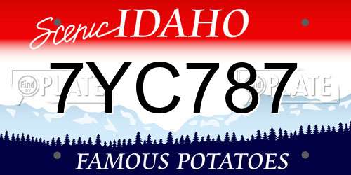 7YC787 Idaho License Plate